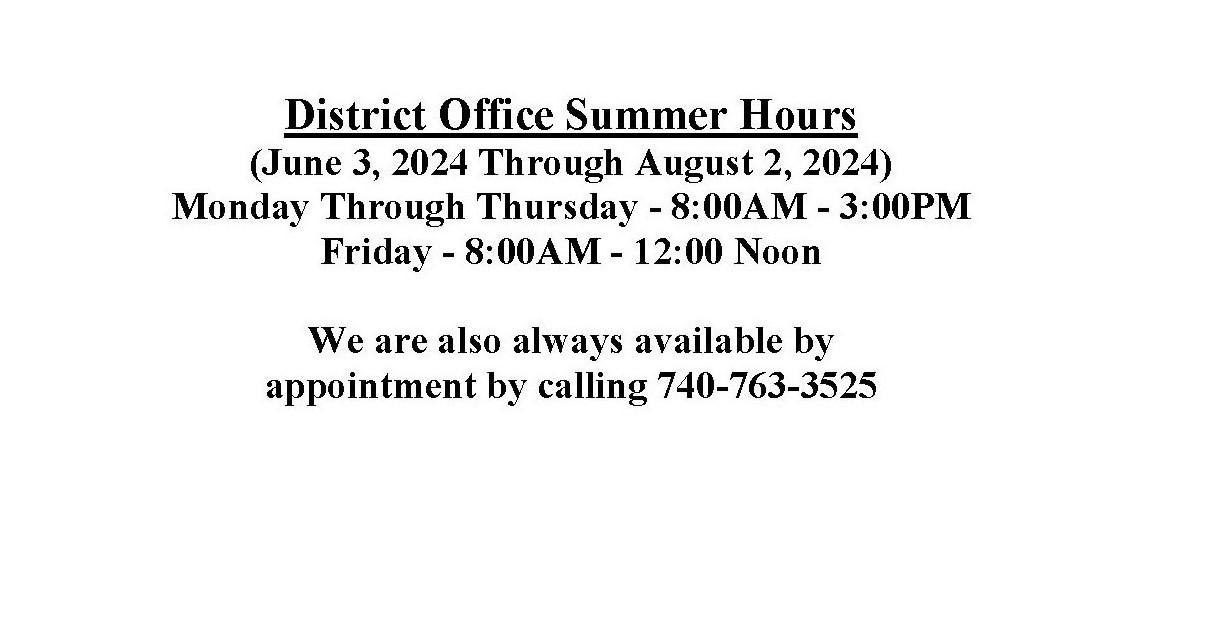 District Office Summer Hours